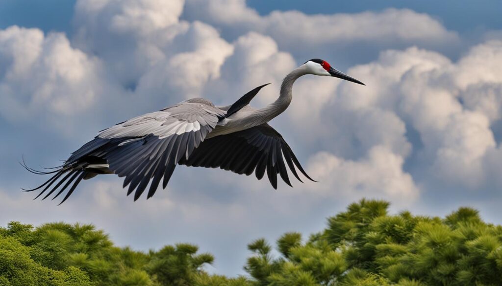 vuelo de la grulla